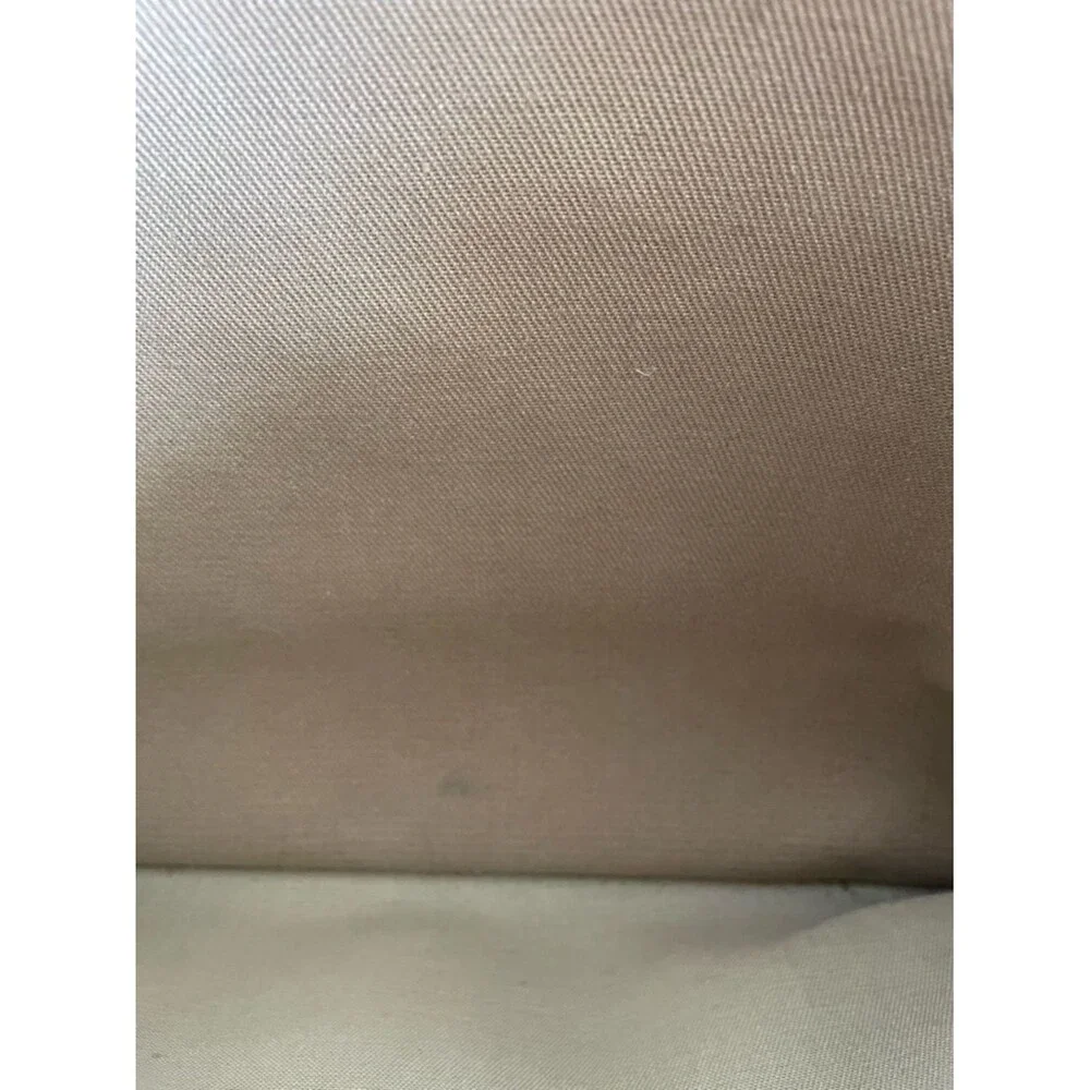 Brahmin x Sperry canvas vintage messenger laptop bag beige brown leather trim